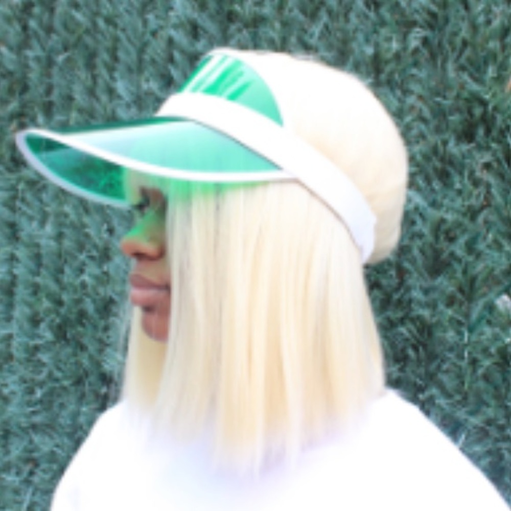 Green Visor, Plain Fashion PVC, Visor Sun Hat